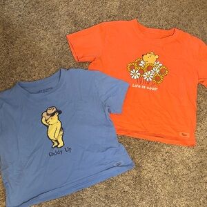 Set of 2 Winnie The Pooh Life Is Good Shirts Size Small